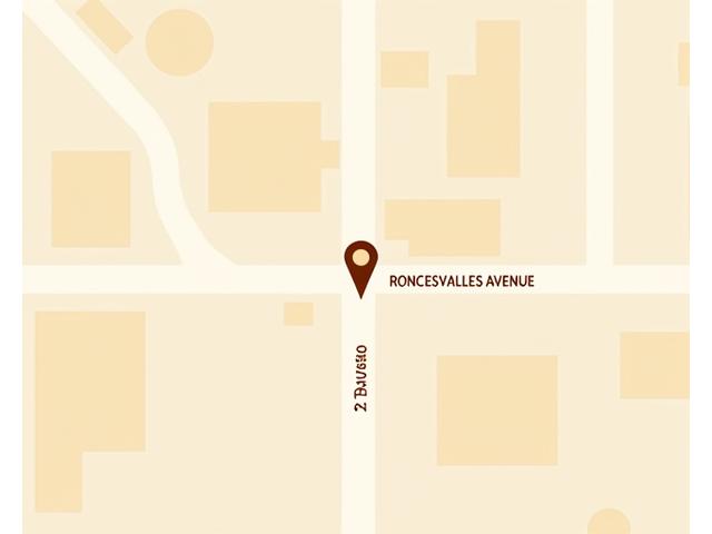 Ember & Mug location map on Roncesvalles Avenue, Toronto