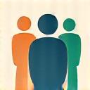 Icon representing a diverse group of people connecting, indicating community